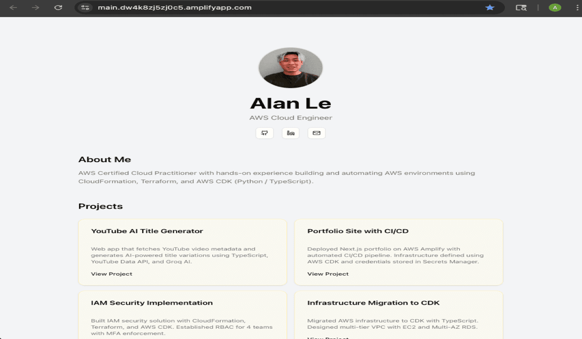 Portfolio Site with CI/CD screenshot 1