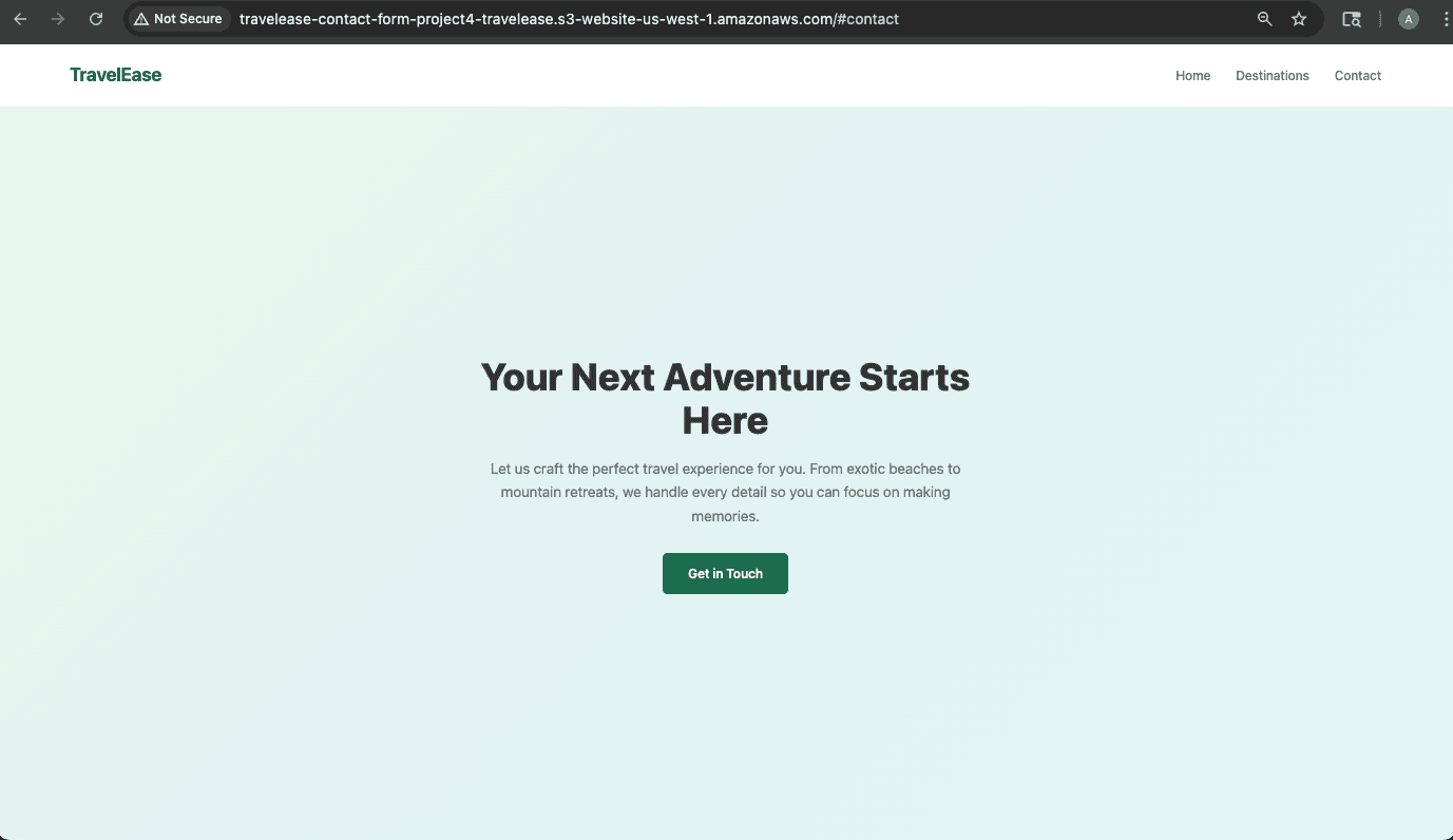 Serverless Contact Form (Terraform) screenshot 1