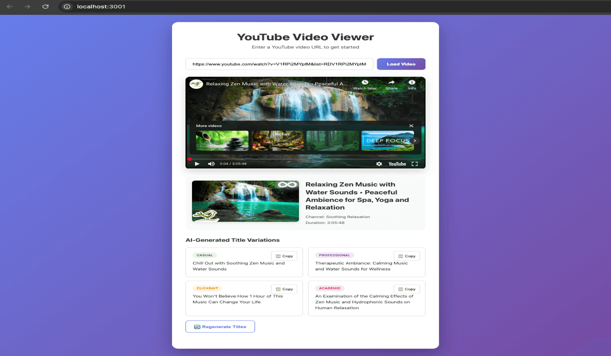 YouTube AI Title Generator screenshot 1
